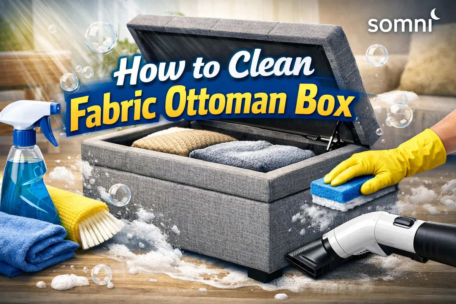 How to Clean Fabric Ottoman Box