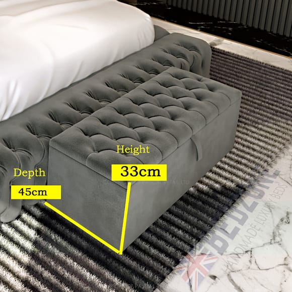 Sevilla Luxe Upholstered Storage Box | Somni Beds #O3