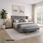 Panel Wavy Wingback Bed | Somni Beds #B104