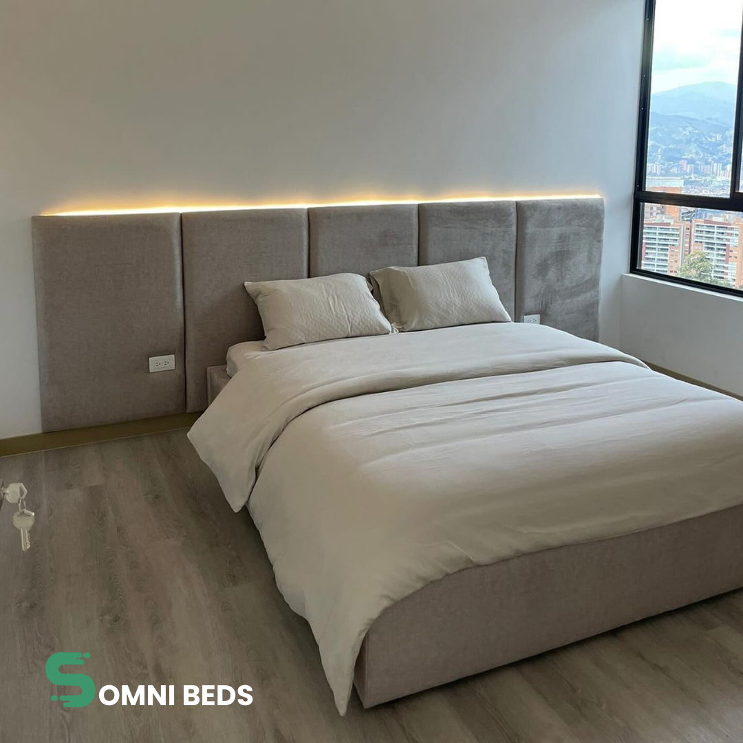 Aura Lume Wide Headboard Panel Bed | Somni Beds #B18