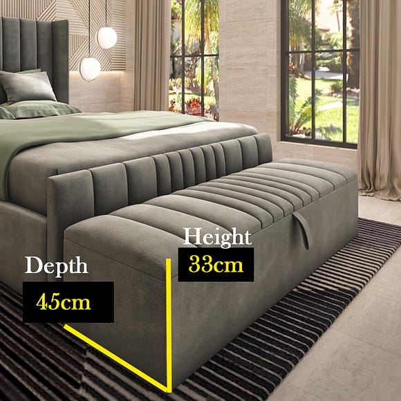 Belgravia Velvet Storage Bench | Somni Beds #O1